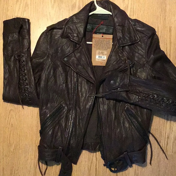 True Religion Jackets & Blazers - True Religion Lamb leather coat size xs